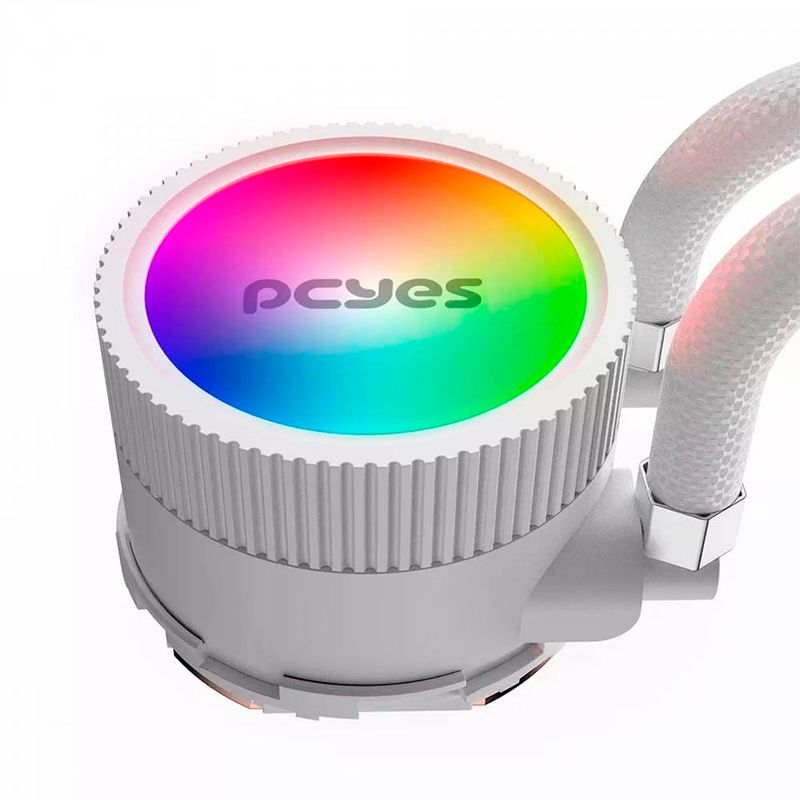 water cooler pcyes sangue frio 3 argb 120mm tdp 200w branco (mp)