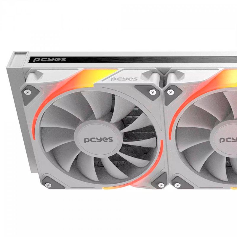 water cooler pcyes sangue frio 3 argb 360mm tdp 350w branco (mp)