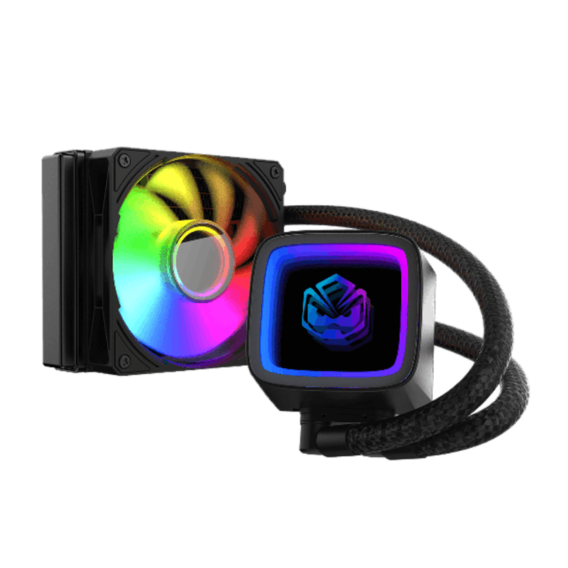 water cooler pcyes tundra black vulcan argb 120mm intel e amd (mp)