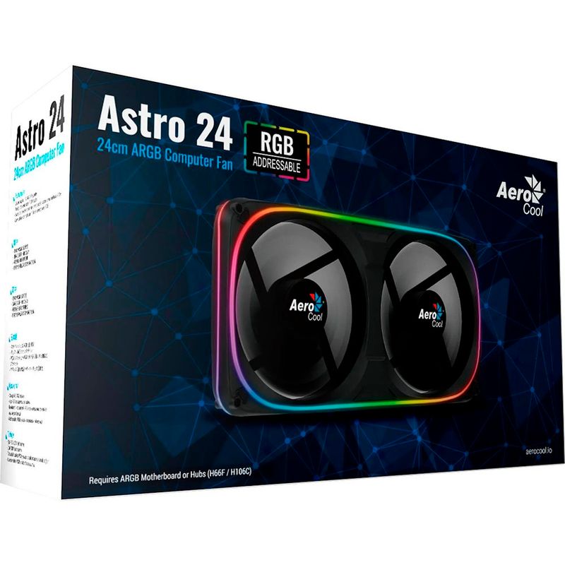 cooler gpu para gabinete aerocool astro 24 argb dual fan (mp)