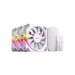 kit 3 cooler fan pcyes sangue frio 3 argb 120mm com controlador branco (mp)
