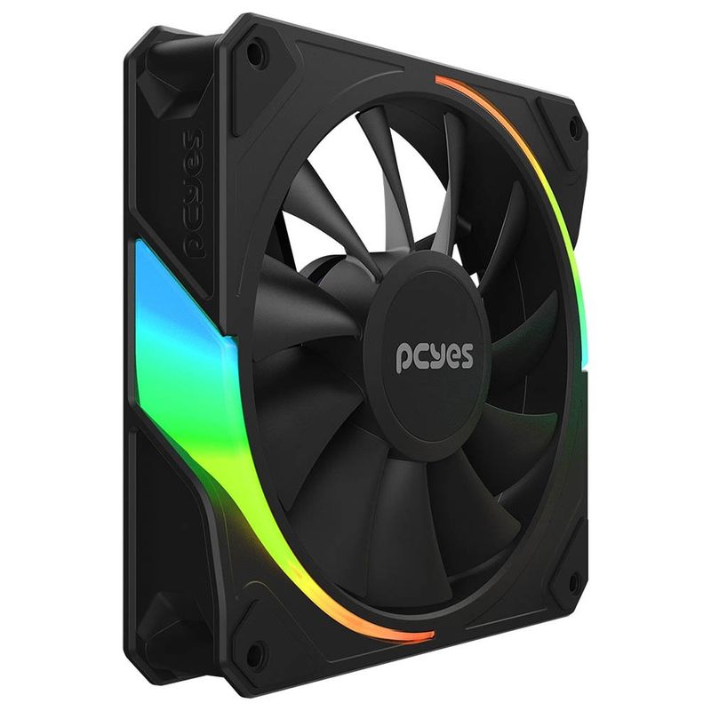 kit 3 cooler fan pcyes sangue frio 3 argb black vulcan 120mm (mp)