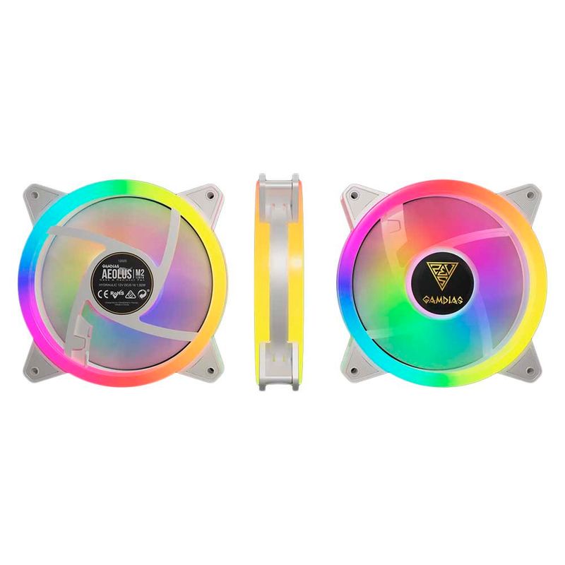 kit 4 cooler fan gamdias aeolus m2 rgb 120mm branco (mp)