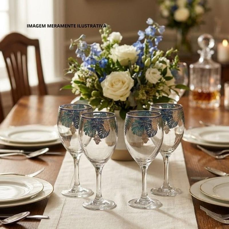 taça de vinho maison blanche folie du bleus azul 425ml (mp)