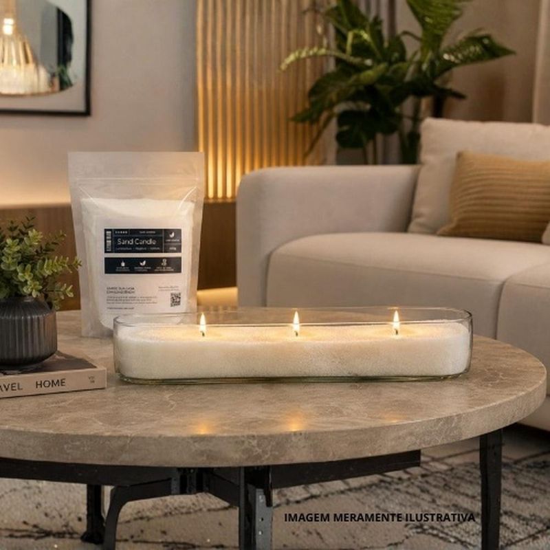 vela em pó tm sand candle parafina granulada sem fragrância branca 500g (mp)