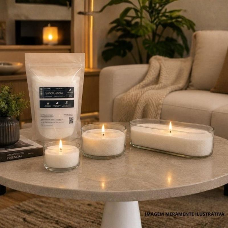 vela em pó tm sand candle parafina granulada sem fragrância branca 500g (mp)
