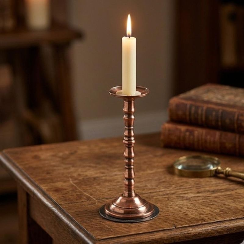 castiçal decorativo decore cobre 9x9x31cm (mp)