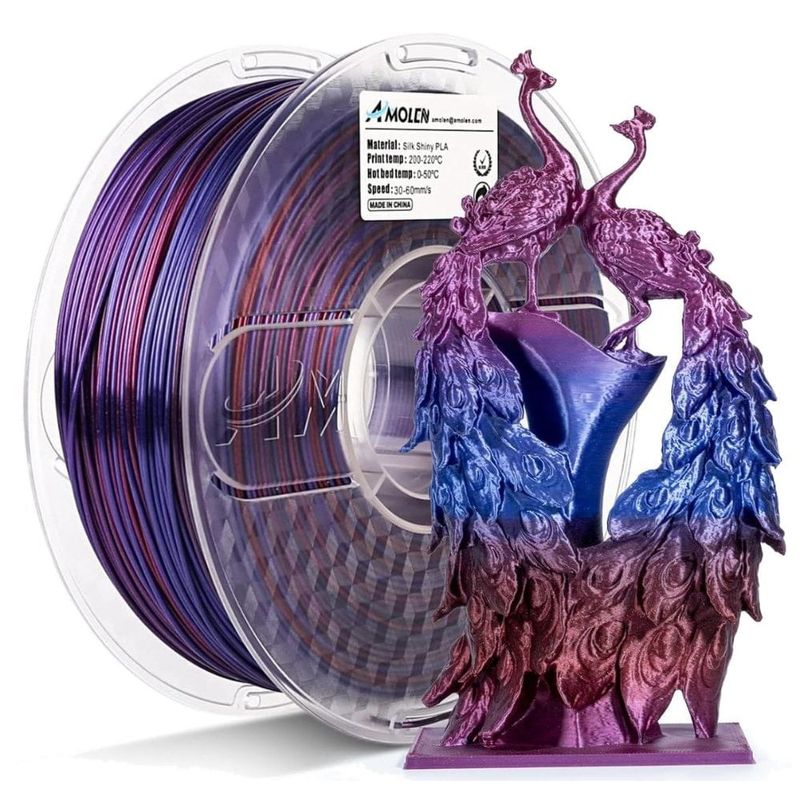 filamento para impressora 3d amolen pla 1,75mm roxo a-bi
