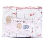 kit fralda de pano minasrey 5 peças coelho rosa (mp)