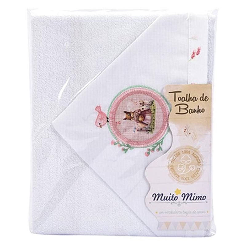 toalha de banho minasrey com capuz rosa (mp)