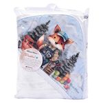 toalha de banho minasrey soft com capuz raposa branco (mp)