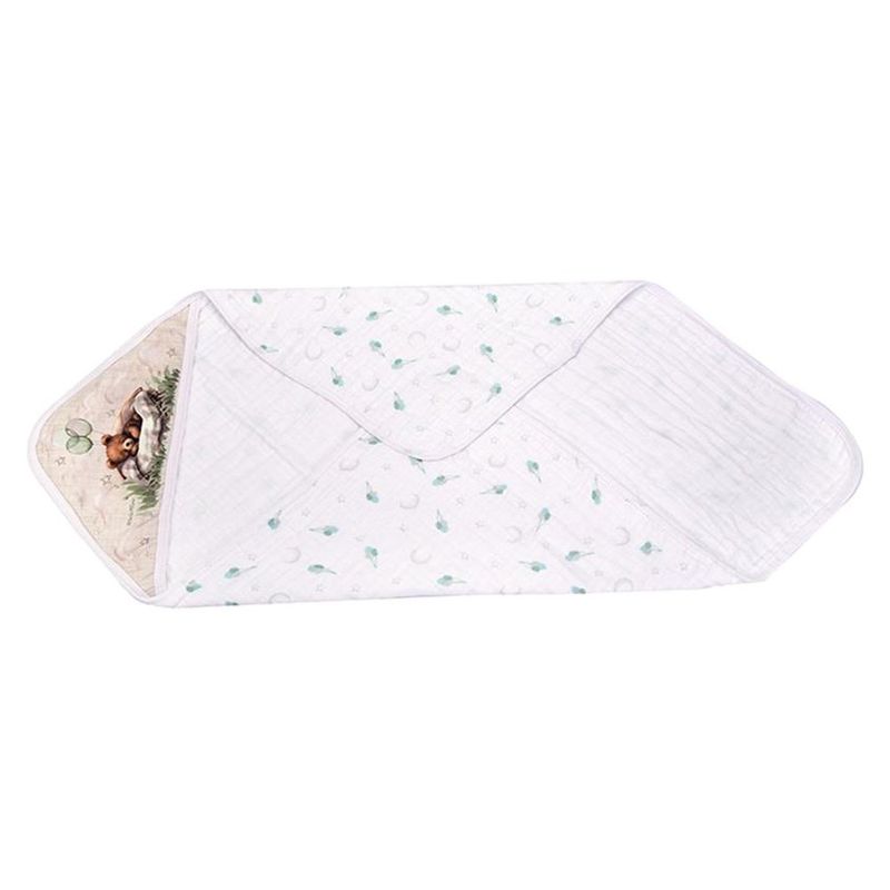 toalha de banho minasrey soft com capuz urso verde (mp)