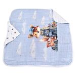 toalha de banho minasrey soft com capuz raposa azul (mp)