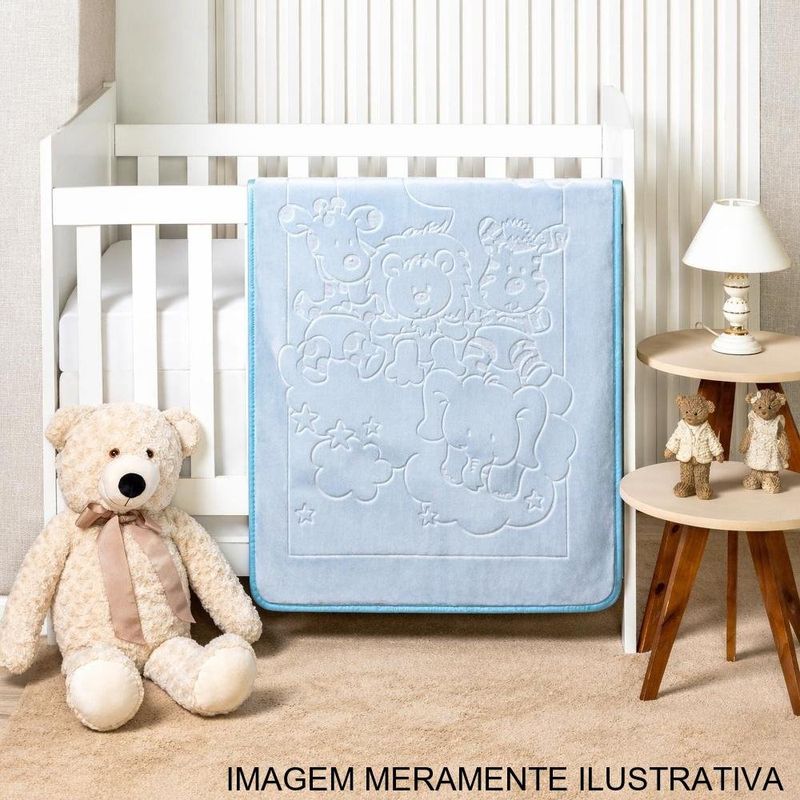 cobertor bebê etruria bonno floresta 110x80cm azul (mp)