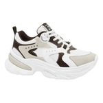tênis casual feminino n°36 ramarim camurça plus branco e marrom (mp)