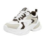 tênis casual feminino n°36 ramarim camurça plus branco e marrom (mp)