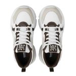 tênis casual feminino n°36 ramarim camurça plus branco e marrom (mp)