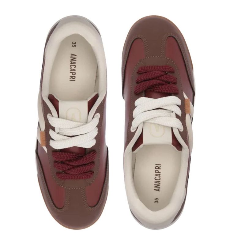 tênis casual feminino nº37 anacapri ac1119 cadarço duplo vermelho (mp)