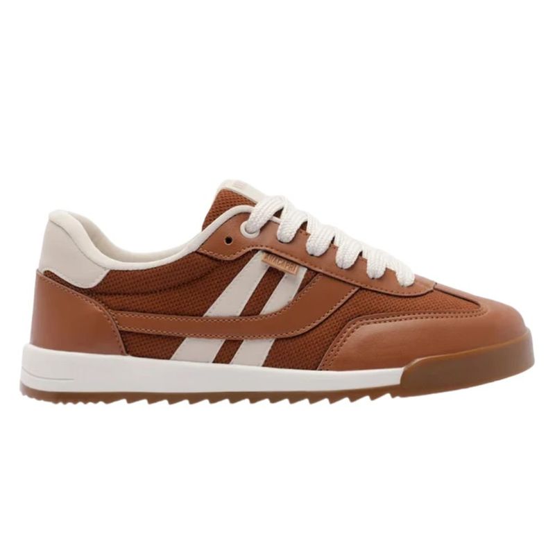 tênis casual feminino n°37 anacapri retro-a marrom e branco (mp)