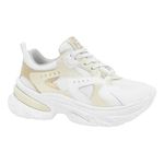 tênis casual feminino n°38 ramarim fleecy plus branco e bege (mp)