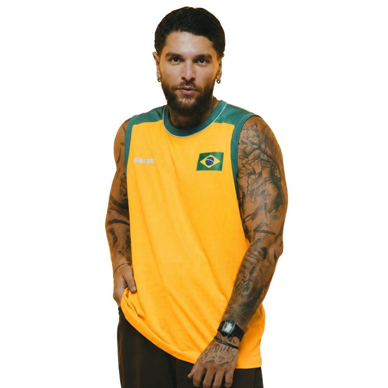 regata masculina brasil m braziline jaci amarelo (mp)