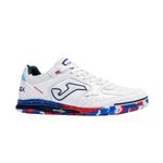 chuteira futsal n°41 joma top flex rebound branco e azul (mp)