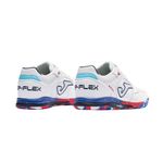 chuteira futsal n°42 joma top flex rebound branco e azul (mp)