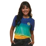 camisa do brasil feminina p braziline samba azul e amarelo (mp)