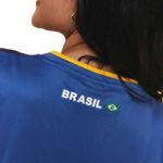 camisa do brasil feminina p braziline samba azul e amarelo (mp)