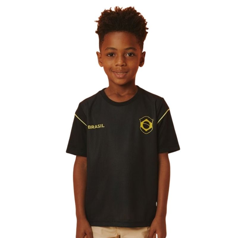 camisa do brasil infantil 8 anos braziline vale preto (mp)