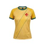 camiseta feminina p vasco braziline folha amarelo (mp)