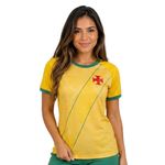 camiseta feminina m vasco braziline folha amarelo (mp)