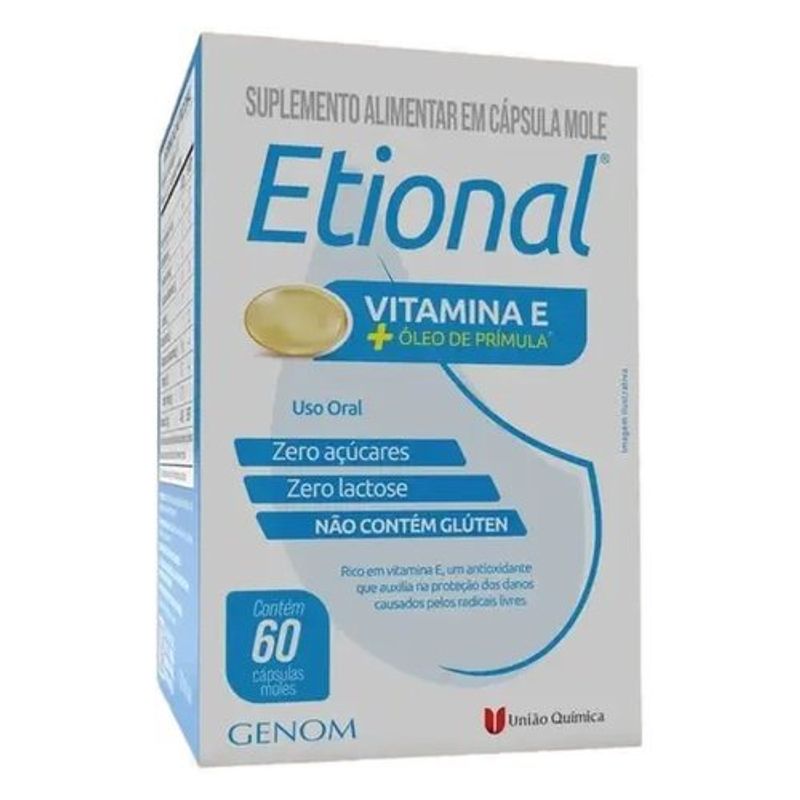 etional vitamina e + óleo de prímula 60 cápsulas união química