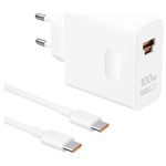 carregador de parede huawei superpower wall charger max 100w usb-a/c branco (id)