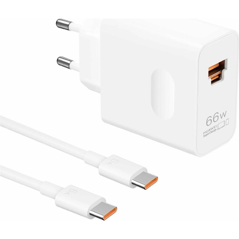 carregador de parede huawei superpower wall charger max 66w usb-a/c branco (id)