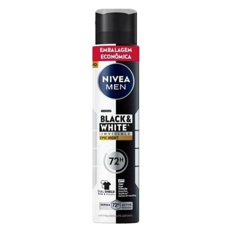 desodorante aerossol antitranspirante nivea men black & white epic night 200ml