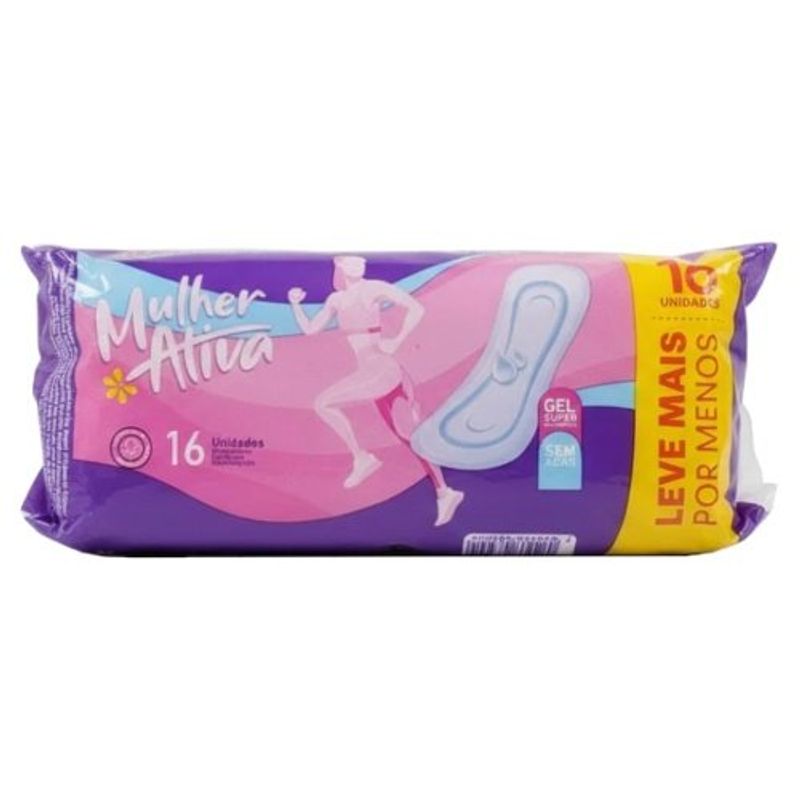 absorvente sem abas kaze mulher ativa 16 unidades (mp)