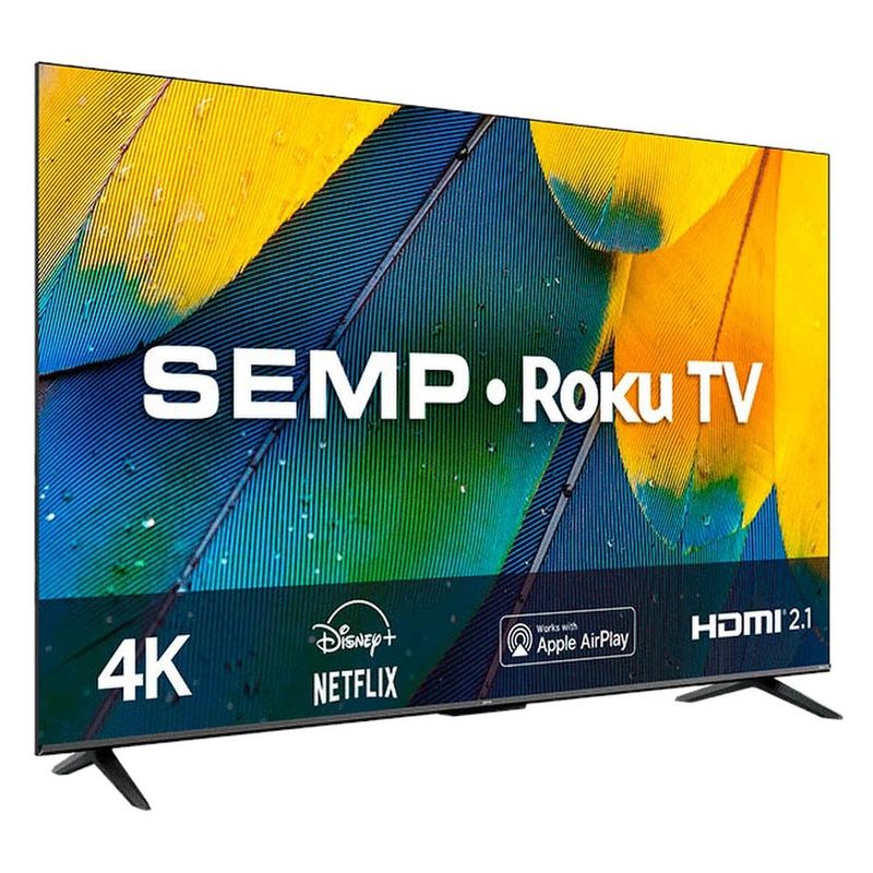smart tv 50" semp 4k led uhd wi-fi usb hdmi roku tv 50rk8600 (mp)
