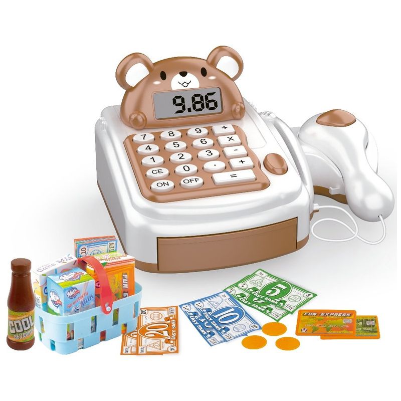 brinquedo urso caixa registradora fênix crg-718ur