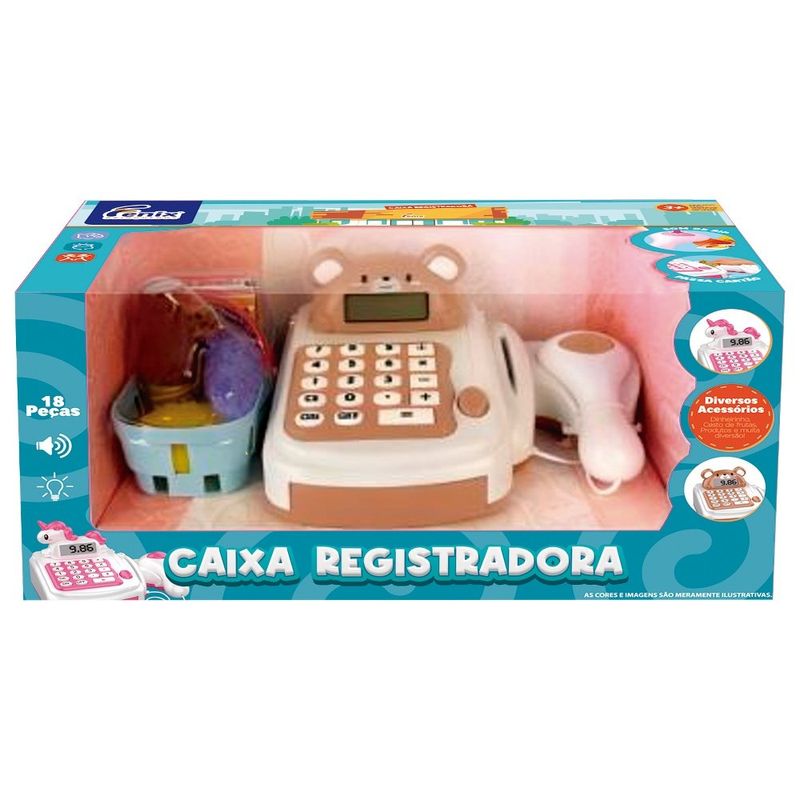 brinquedo urso caixa registradora fênix crg-718ur