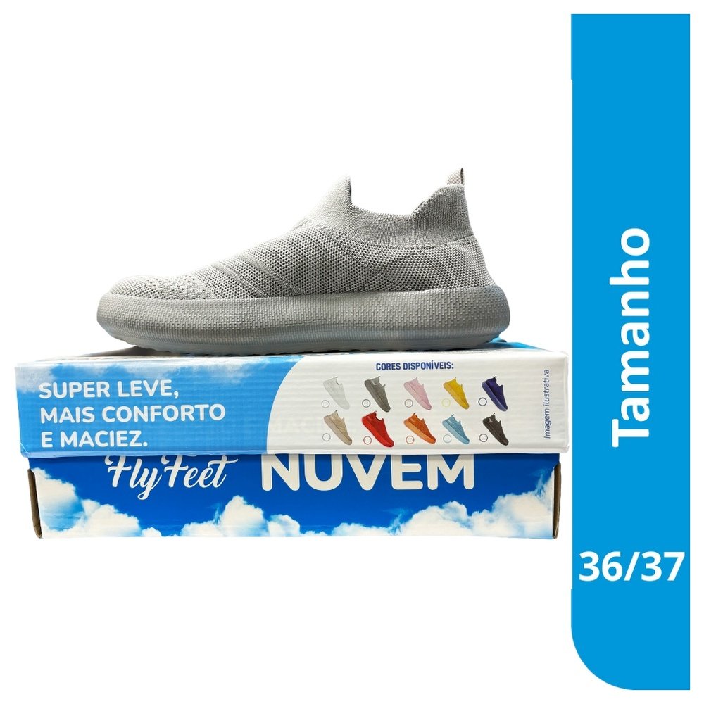 フォルティス Tênis Ortopédico Daaz Fly Feet Nuvem Knit Cinza 36/37