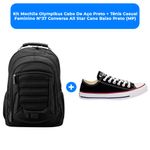 kit mochila olympikus cabo de aço preto + tênis casual feminino n°37 converse all star cano baixo preto (mp)