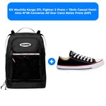 kit mochila karga 27l fighter 2 preto + tênis casual feminino n°38 converse all star cano baixo preto (mp)