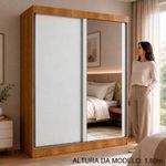 guarda-roupa 2 portas 4 gavetas delicatto genova com espelho carvalho e branco (mp)