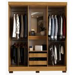 guarda-roupa 4 portas 2 gavetas delicatto capela penteadeira com espelho carvalho e fumê (mp)