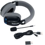 headset gamer redragon skuld pro sem fio com led azul cor preto h878bg