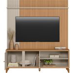 home linea valencia para tv até 65" cor jequitibá com olff white