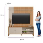 home linea valencia para tv até 65" cor jequitibá com olff white