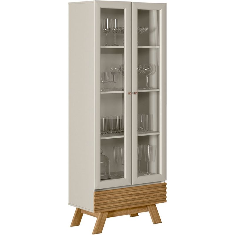 cristaleira linea retrô marsala cor nature com off white