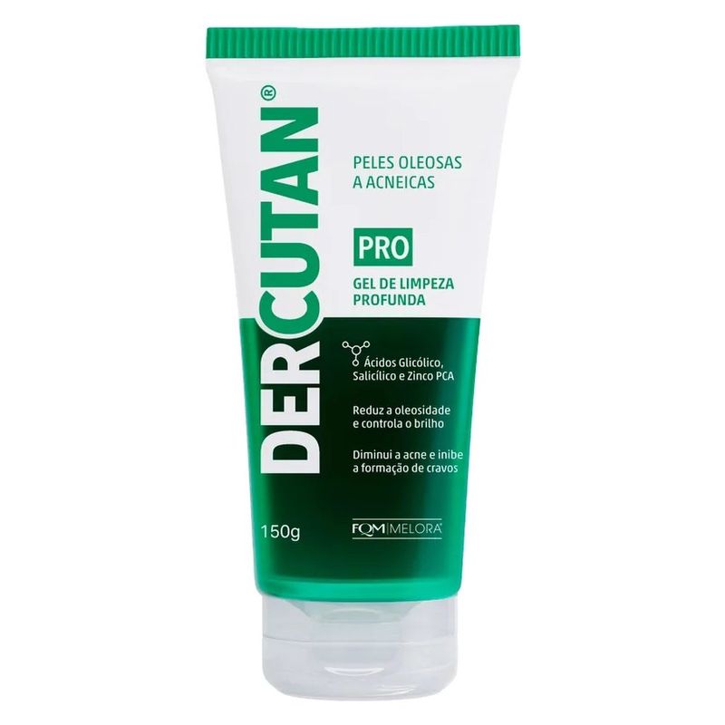 gel de limpeza profunda dercutan pro peles oleosas e acneica 150g